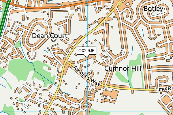 OX2 9JF map - OS VectorMap District (Ordnance Survey)