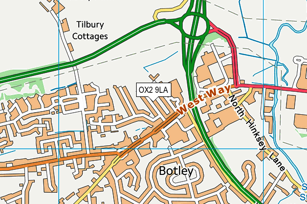 OX2 9LA map - OS VectorMap District (Ordnance Survey)