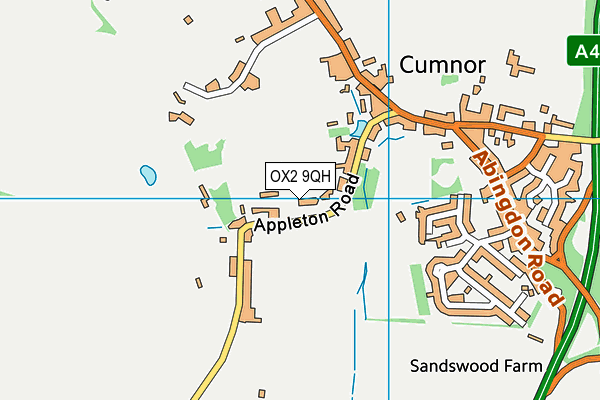 Cumnor Cricket Club map (OX2 9QH) - OS VectorMap District (Ordnance Survey)