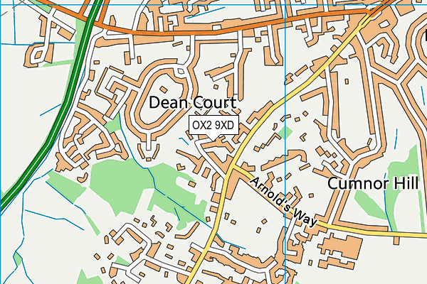 OX2 9XD map - OS VectorMap District (Ordnance Survey)