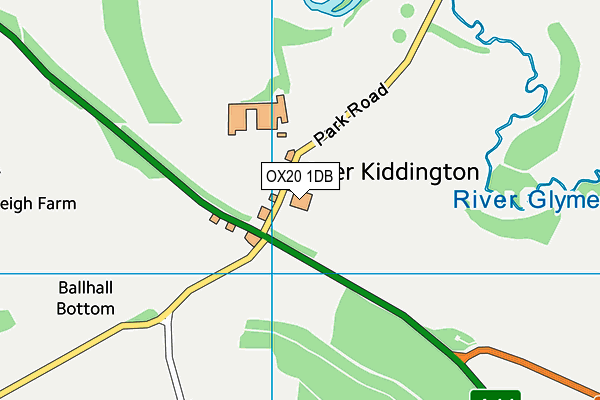 OX20 1DB map - OS VectorMap District (Ordnance Survey)