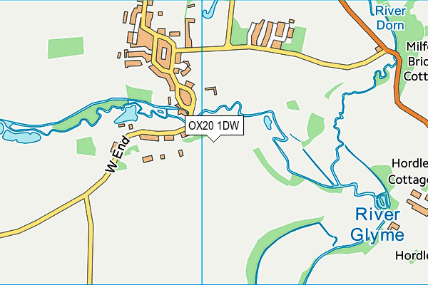 OX20 1DW map - OS VectorMap District (Ordnance Survey)