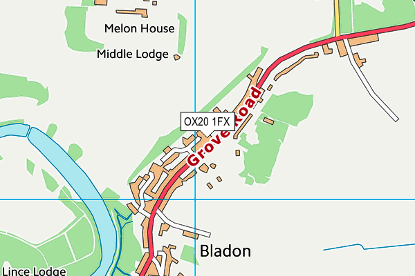 OX20 1FX map - OS VectorMap District (Ordnance Survey)