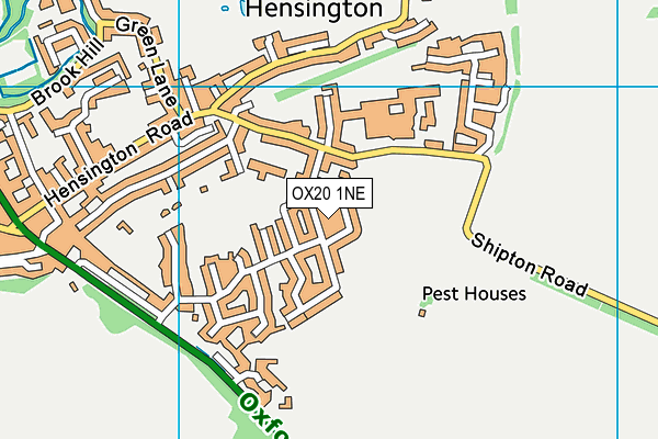 OX20 1NE map - OS VectorMap District (Ordnance Survey)