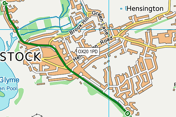 Woodstock Town Fc map (OX20 1PD) - OS VectorMap District (Ordnance Survey)