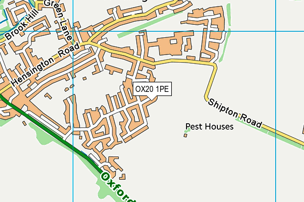 OX20 1PE map - OS VectorMap District (Ordnance Survey)