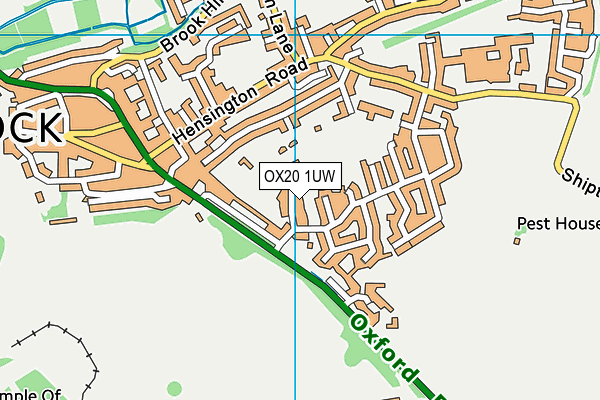 Woodstock Bowls & Tennis Club map (OX20 1UW) - OS VectorMap District (Ordnance Survey)