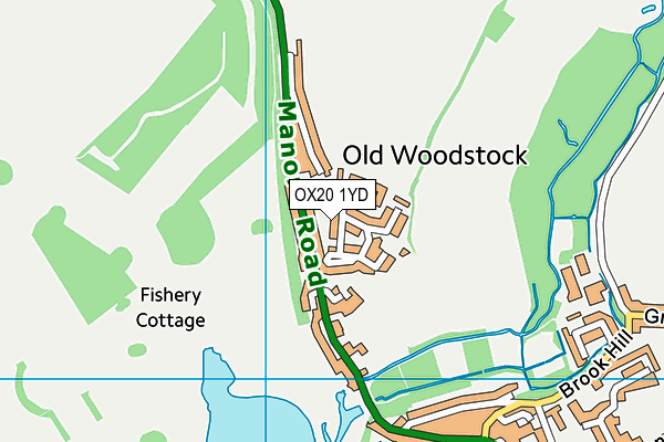 OX20 1YD map - OS VectorMap District (Ordnance Survey)