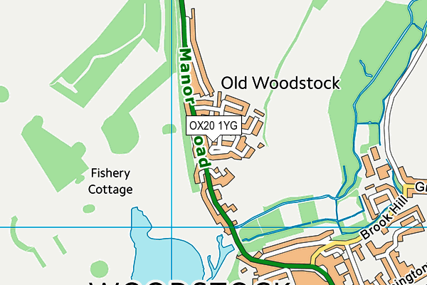 OX20 1YG map - OS VectorMap District (Ordnance Survey)