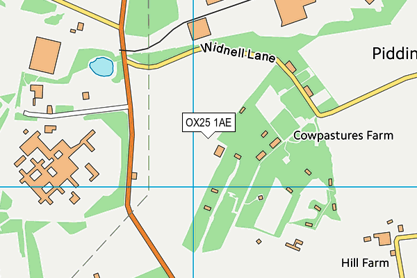 OX25 1AE map - OS VectorMap District (Ordnance Survey)