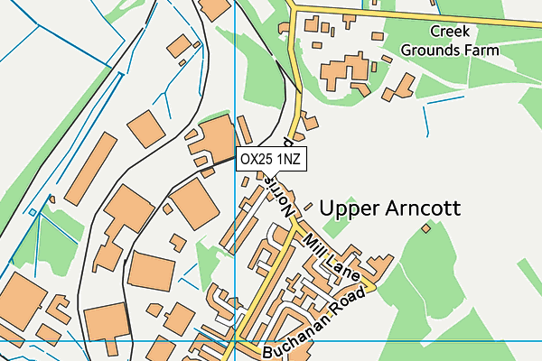 OX25 1NZ map - OS VectorMap District (Ordnance Survey)