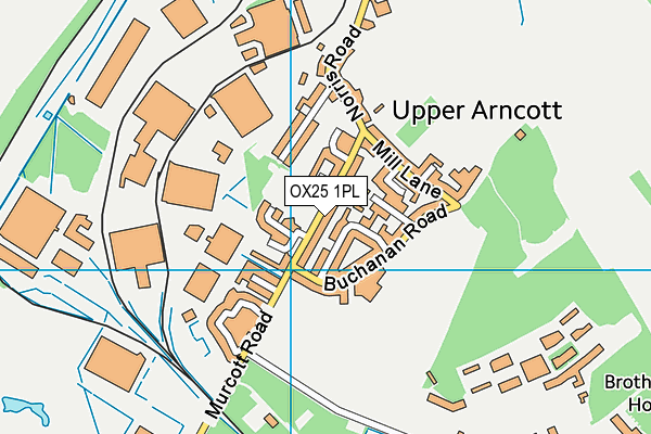 Arncott Village Playing Fields map (OX25 1PL) - OS VectorMap District (Ordnance Survey)