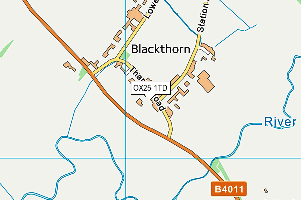 OX25 1TD map - OS VectorMap District (Ordnance Survey)