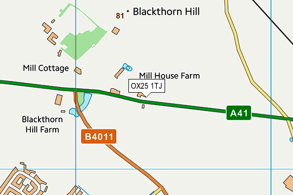 OX25 1TJ map - OS VectorMap District (Ordnance Survey)