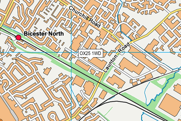 OX25 1WD map - OS VectorMap District (Ordnance Survey)