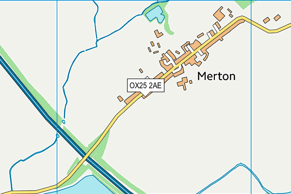 OX25 2AE map - OS VectorMap District (Ordnance Survey)