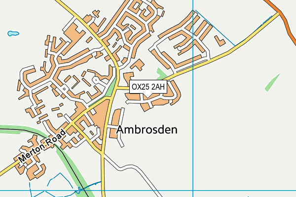 OX25 2AH map - OS VectorMap District (Ordnance Survey)