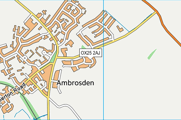 OX25 2AJ map - OS VectorMap District (Ordnance Survey)