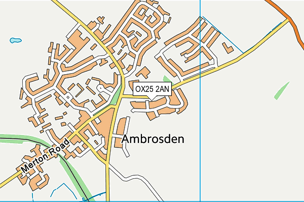 OX25 2AN map - OS VectorMap District (Ordnance Survey)