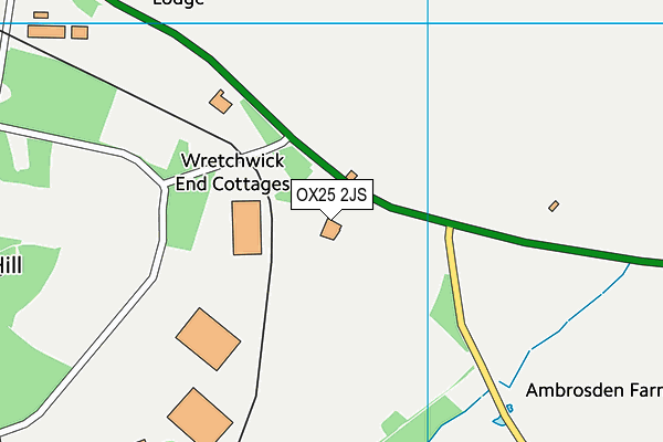 OX25 2JS map - OS VectorMap District (Ordnance Survey)
