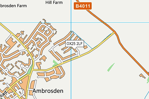 OX25 2LF map - OS VectorMap District (Ordnance Survey)