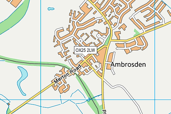 OX25 2LW map - OS VectorMap District (Ordnance Survey)