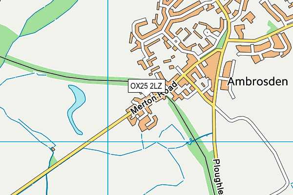 OX25 2LZ map - OS VectorMap District (Ordnance Survey)