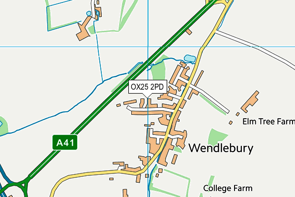 OX25 2PD map - OS VectorMap District (Ordnance Survey)