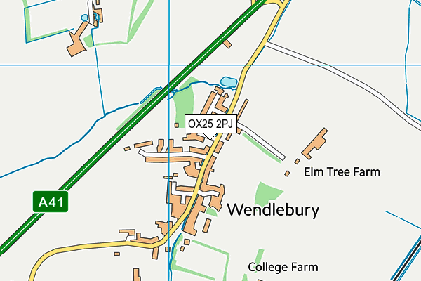 OX25 2PJ map - OS VectorMap District (Ordnance Survey)