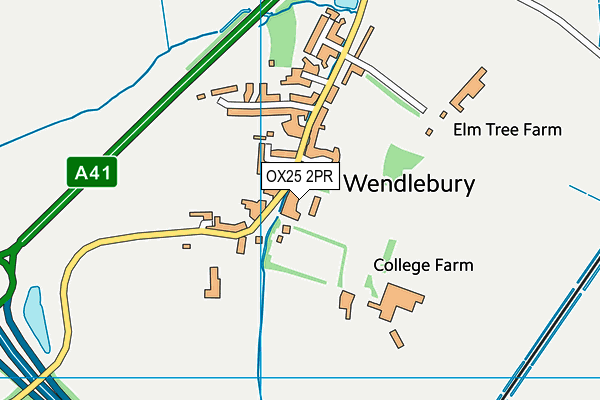 OX25 2PR map - OS VectorMap District (Ordnance Survey)