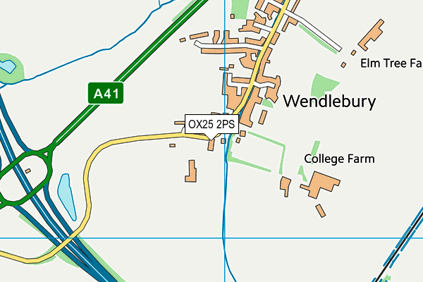 OX25 2PS map - OS VectorMap District (Ordnance Survey)