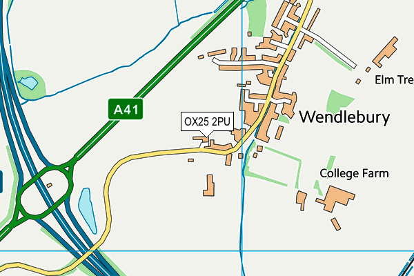 OX25 2PU map - OS VectorMap District (Ordnance Survey)