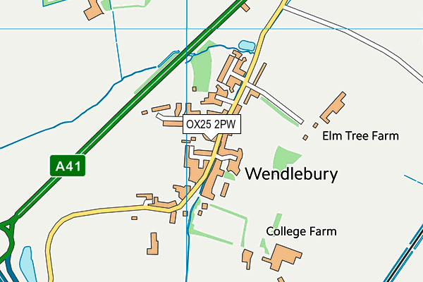 OX25 2PW map - OS VectorMap District (Ordnance Survey)