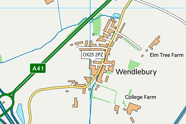 OX25 2PZ map - OS VectorMap District (Ordnance Survey)