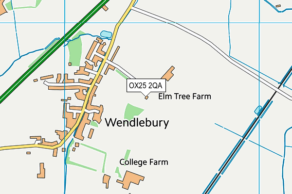 OX25 2QA map - OS VectorMap District (Ordnance Survey)