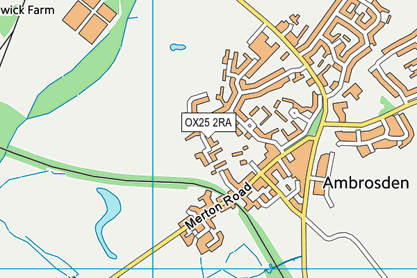 OX25 2RA map - OS VectorMap District (Ordnance Survey)