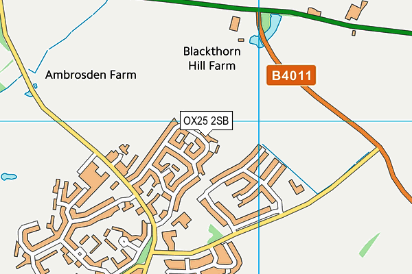 OX25 2SB map - OS VectorMap District (Ordnance Survey)