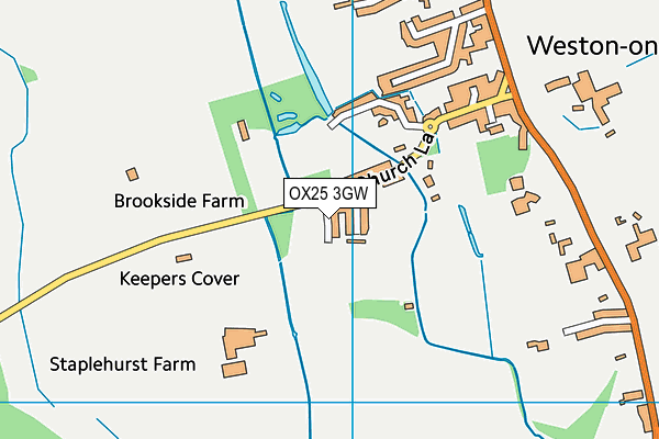Jubilee Playing Field map (OX25 3GW) - OS VectorMap District (Ordnance Survey)
