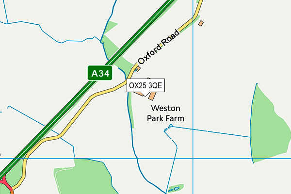 OX25 3QE map - OS VectorMap District (Ordnance Survey)