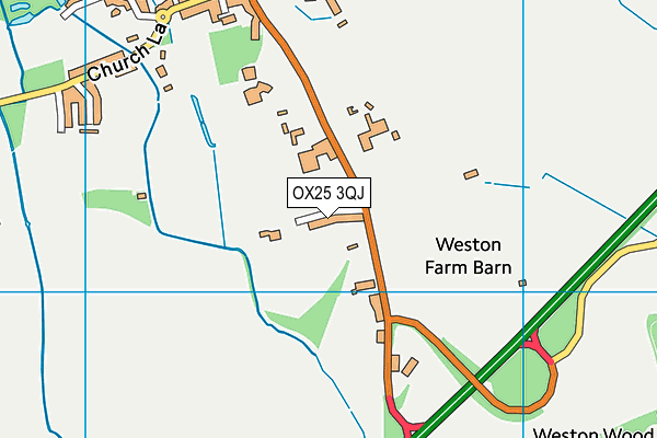 OX25 3QJ map - OS VectorMap District (Ordnance Survey)