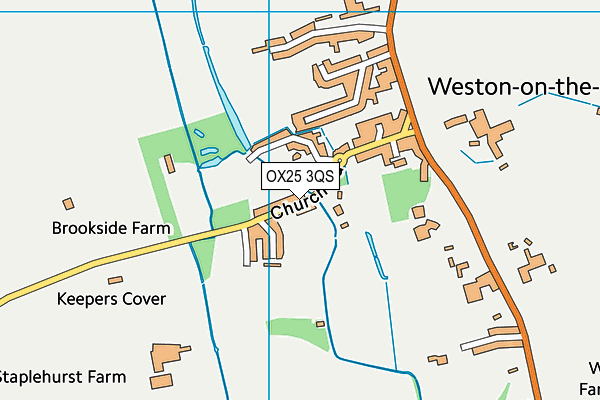 OX25 3QS map - OS VectorMap District (Ordnance Survey)