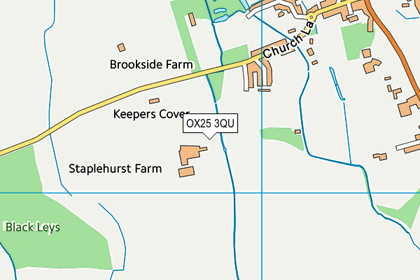 OX25 3QU map - OS VectorMap District (Ordnance Survey)