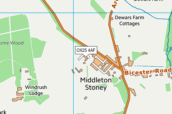 OX25 4AF map - OS VectorMap District (Ordnance Survey)