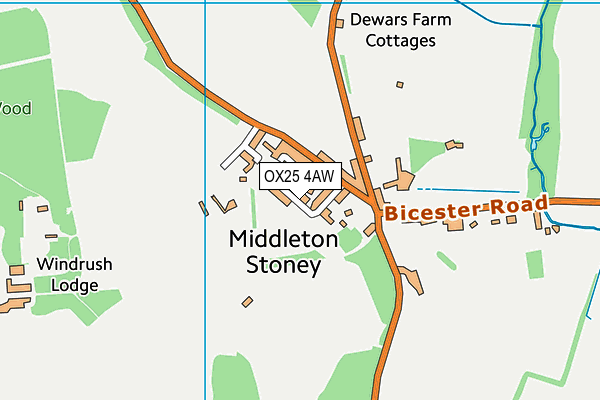 OX25 4AW map - OS VectorMap District (Ordnance Survey)