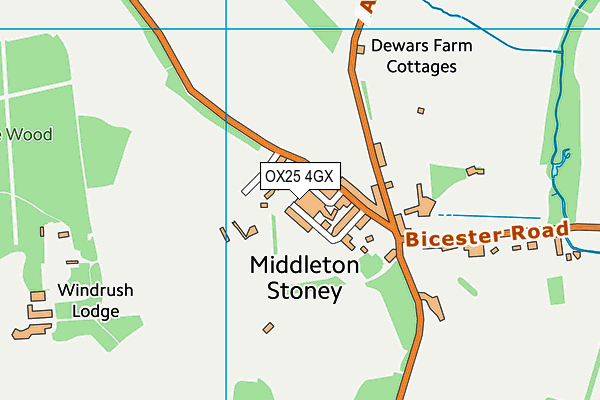 OX25 4GX map - OS VectorMap District (Ordnance Survey)