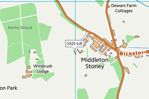 OX25 4JE map - OS VectorMap District (Ordnance Survey)