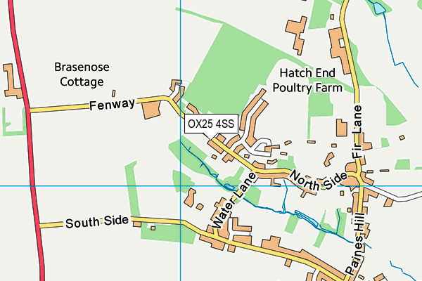 OX25 4SS map - OS VectorMap District (Ordnance Survey)