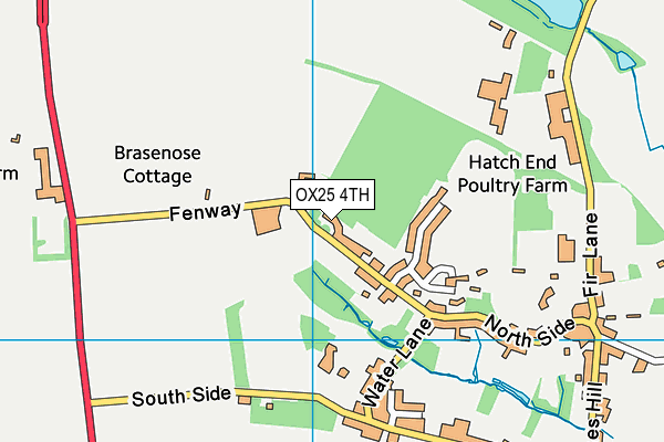 OX25 4TH map - OS VectorMap District (Ordnance Survey)