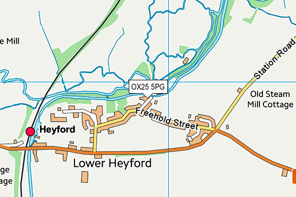King George Playing Field (Lower Heyford) map (OX25 5PG) - OS VectorMap District (Ordnance Survey)