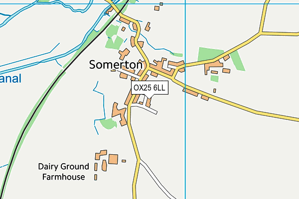 OX25 6LL map - OS VectorMap District (Ordnance Survey)